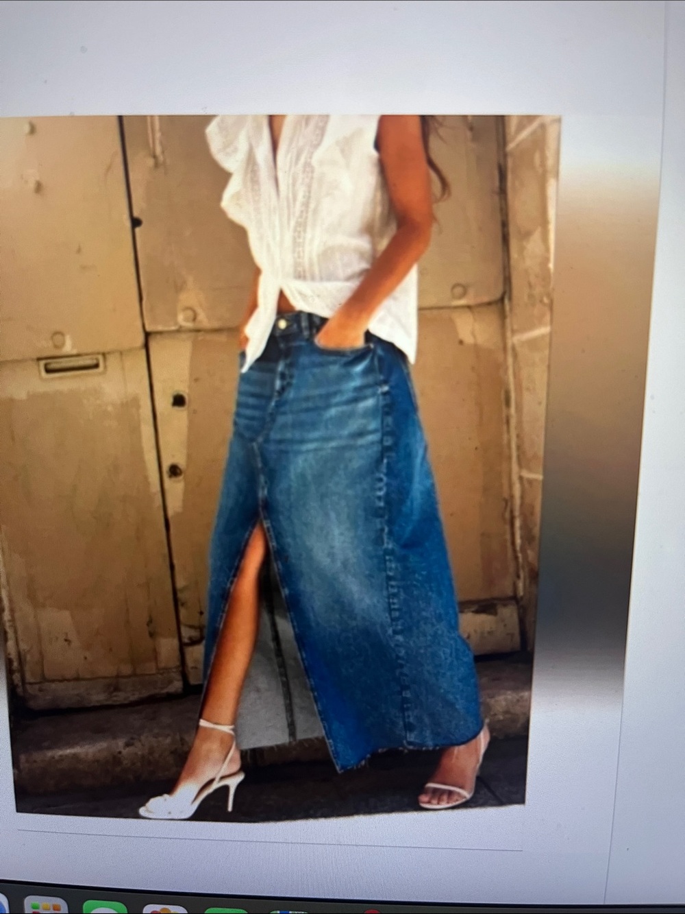 Zara long denim skirt